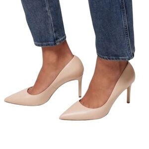 WHBM Beige Comfory Leather Pumps